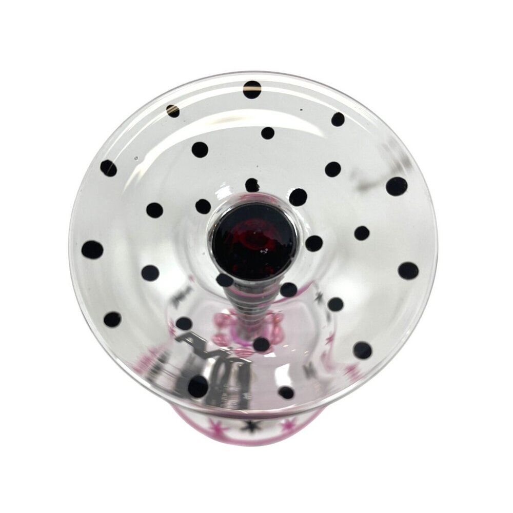 MoMo Panache Wine Goblet Art Glass Diva My Special Moments Wine Charm Pink Black - Picture 7 of 8